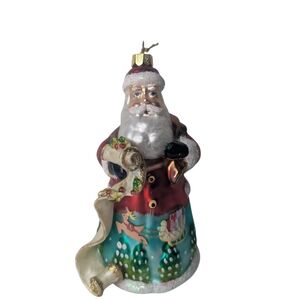 Santa Claus Glass Ornament